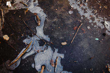 frozen puddle