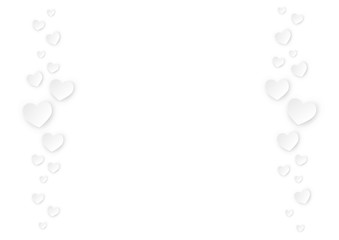 white heart with copy space on center. paper cut