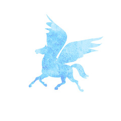 Pegasus  watercolor silhouettes icon
