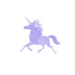 Unicorn  watercolor silhouettes icon
