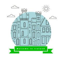 Fototapeta premium Template Design Landmarks of Ireland.