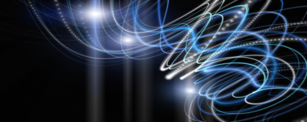 Futuristic particle background panorama design illustration with space for your text