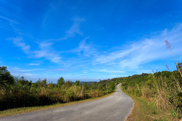 country road at the mountian in Thailand.
