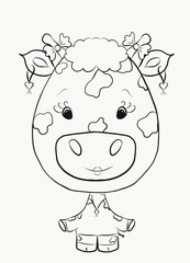 Children's Coloring funny giraffe girl