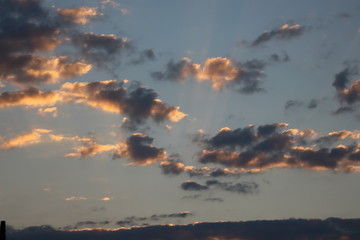Blue sky and red clouds