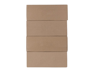 Brown Cardboard Boxes in a Pile Isolated on a White Background.
