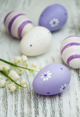 easter eggs with lily of the valley