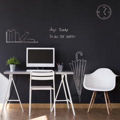 Small workspace with desk