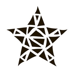 Designed vector icon of star сonsisting of black triangles on the white background