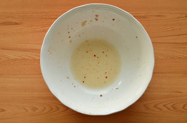 food stain leaf after eat on bowl