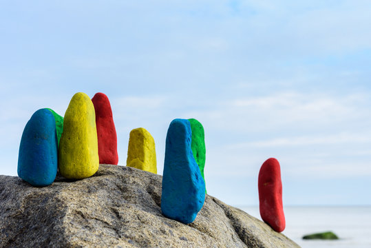 Colored sea pebbles