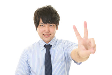 喜ぶビジネスマン