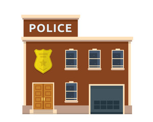 Modern Flat Commercial Government Office Building, Suitable for Diagrams, Infographics, Illustration, And Other Graphic Related Assets - Police Department   