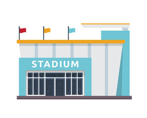 Modern Flat Commercial Government Office Building, Suitable for Diagrams, Infographics, Illustration, And Other Graphic Related Assets - Sports Stadium
