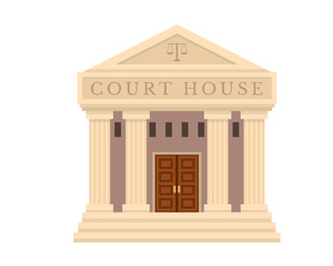 Fototapeta premium Modern Flat Commercial Government Office Building, Suitable for Diagrams, Infographics, Illustration, And Other Graphic Related Assets - Court House