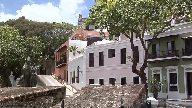 Houses along Caleta de las Monjas, near the City Walls