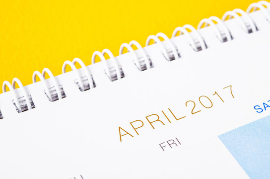 Close Up April 2017 calendar page.