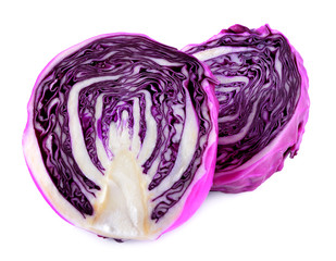Fototapeta premium Purple cabbage isolated on white background