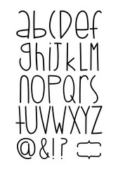Obraz premium Hand drawn narrow alphabet