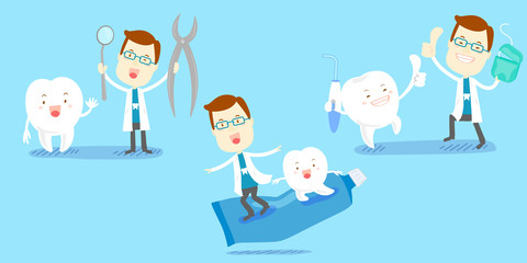  cartoon dentist with tooth