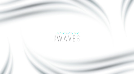 vector abstract background with blurred waves on white