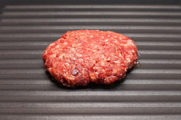 Raw hamburger meat