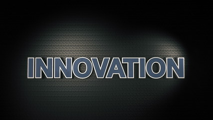 Obraz premium Metal 3D Text Innovation with reflection and light