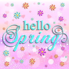Hello Spring Letter Decorating With Hearts And Flower, Season, L