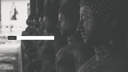 Buddha statue Of Thailand, black and white tone