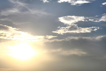 Beautiful sky with sunlight