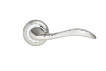 Metal door handle isolated on white background