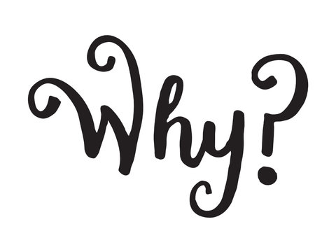 WHY? Hand lettering icon 