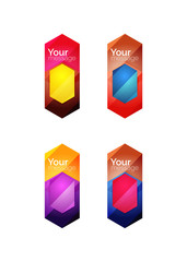 Set of vector shiny blank boxes for your content