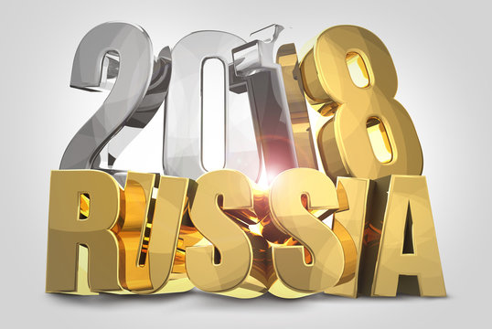 2018 gold silver russia 3d render
