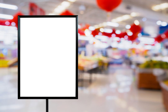 Blank Price Board With Supermarket Store