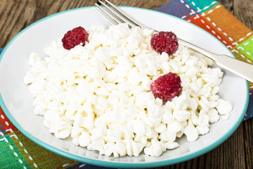 Healthy food. Cottage cheese