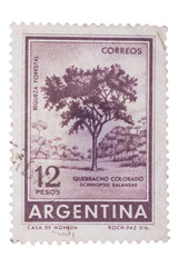 ARGENTINA - CIRCA 1964: A stamp printed in  shows Red Q