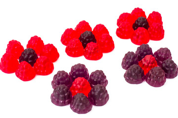Chewing marmalade jelly candies with berry flavor