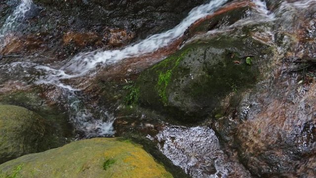 Water flowing  in a small creek.