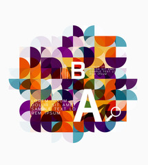 Abstract circle geometric composition isolated on white