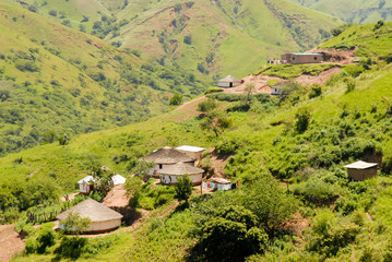 Zulu-Dorf in Afrika