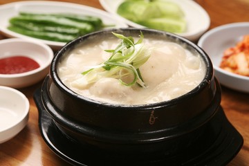 perilla seeds chicken soup.  deulkkae samgyetang