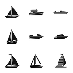 Deurstickers Boat icons set, simple style © ylivdesign