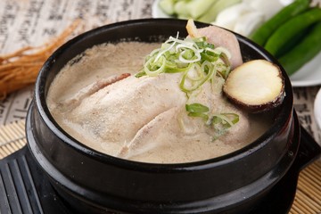 perilla seeds chicken soup.  deulkkae samgyetang