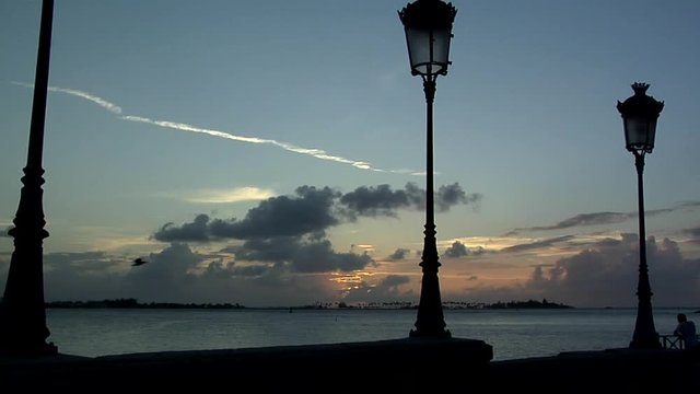 Caribbean Sunset seen from the Esplanade of Paseo de la Princesa