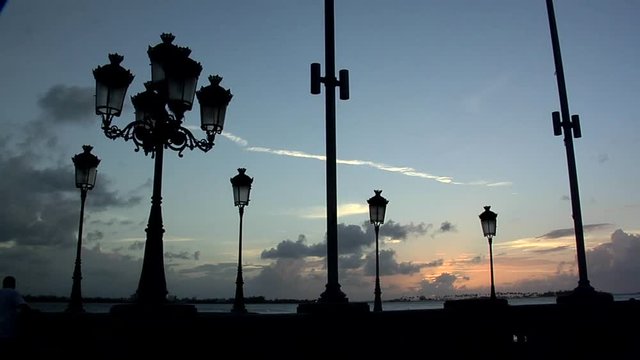 Caribbean Sunset seen from the Esplanade of Paseo de la Princesa