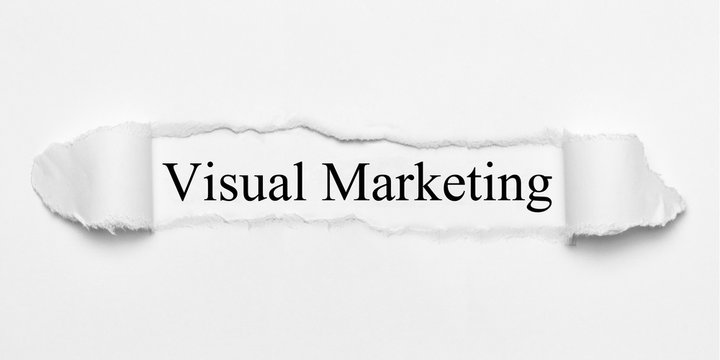 Visual Marketing auf wei&szlig;en gerissenen Papier