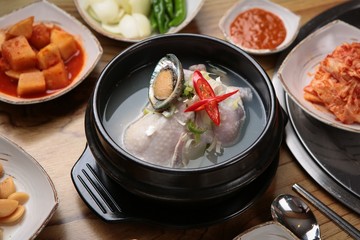 abalone chicken soup  jeonbok samgyetang