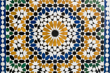 Morocco Seamless Pattern. Traditional Arabic Islamic Background. Ceramic decoration element.