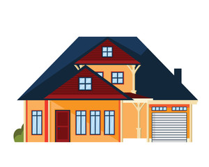 Modern Flat Luxury Minimalistic Residential House, Suitable for Diagrams, Infographics, Illustration, And Other Graphic Related Assets
